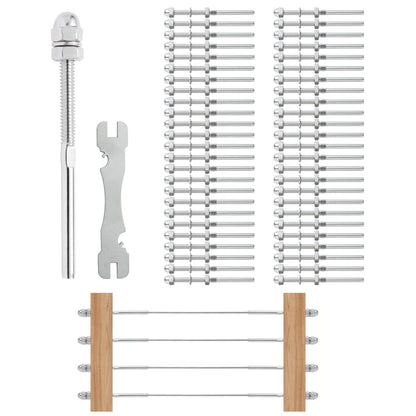 VEVOR 51 Pack Cable Railing Swage Threaded Stud Tension End Fitting Terminal for