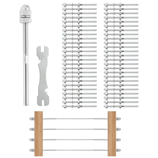 VEVOR 61 Pack Cable Railing Swage Threaded Stud Tension End Fitting Terminal for