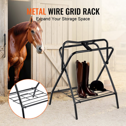 VEVOR Folding Saddle Rack Portable Freestanding Horse Saddle Stand 132lbs