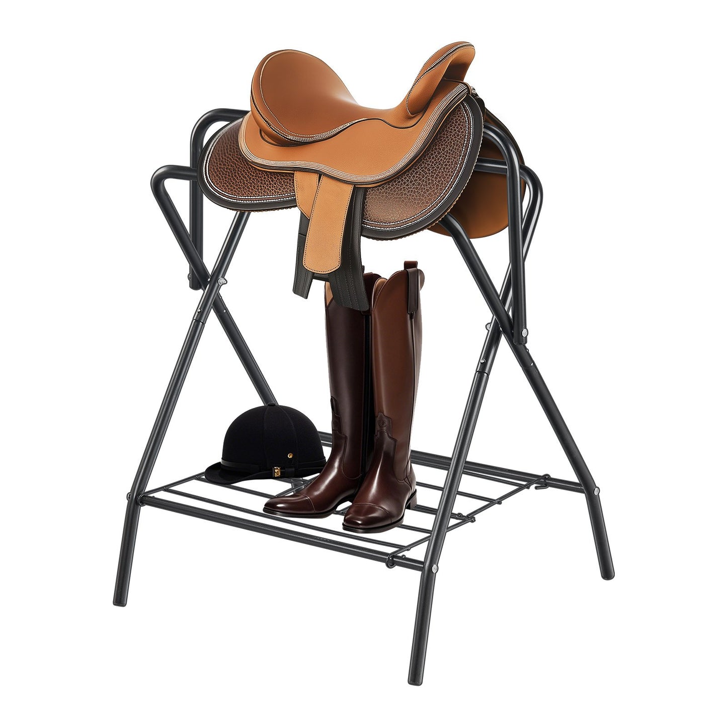 VEVOR Folding Saddle Rack Portable Freestanding Horse Saddle Stand 132lbs