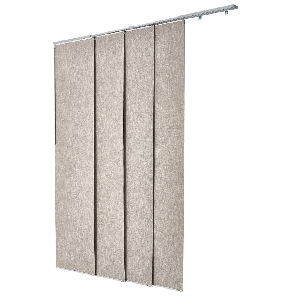 VEVOR Panel Track Blinds Extendable Track 116 cm to 218 cm W Trimmable Brown