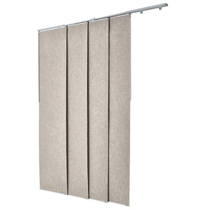 VEVOR Panel Track Blinds Extendable Track 116 cm to 218 cm W Trimmable Brown