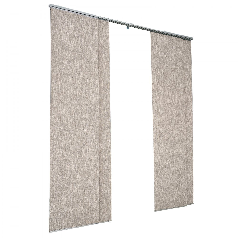 VEVOR Panel Track Blinds Extendable Track 116 cm to 218 cm W Trimmable Brown