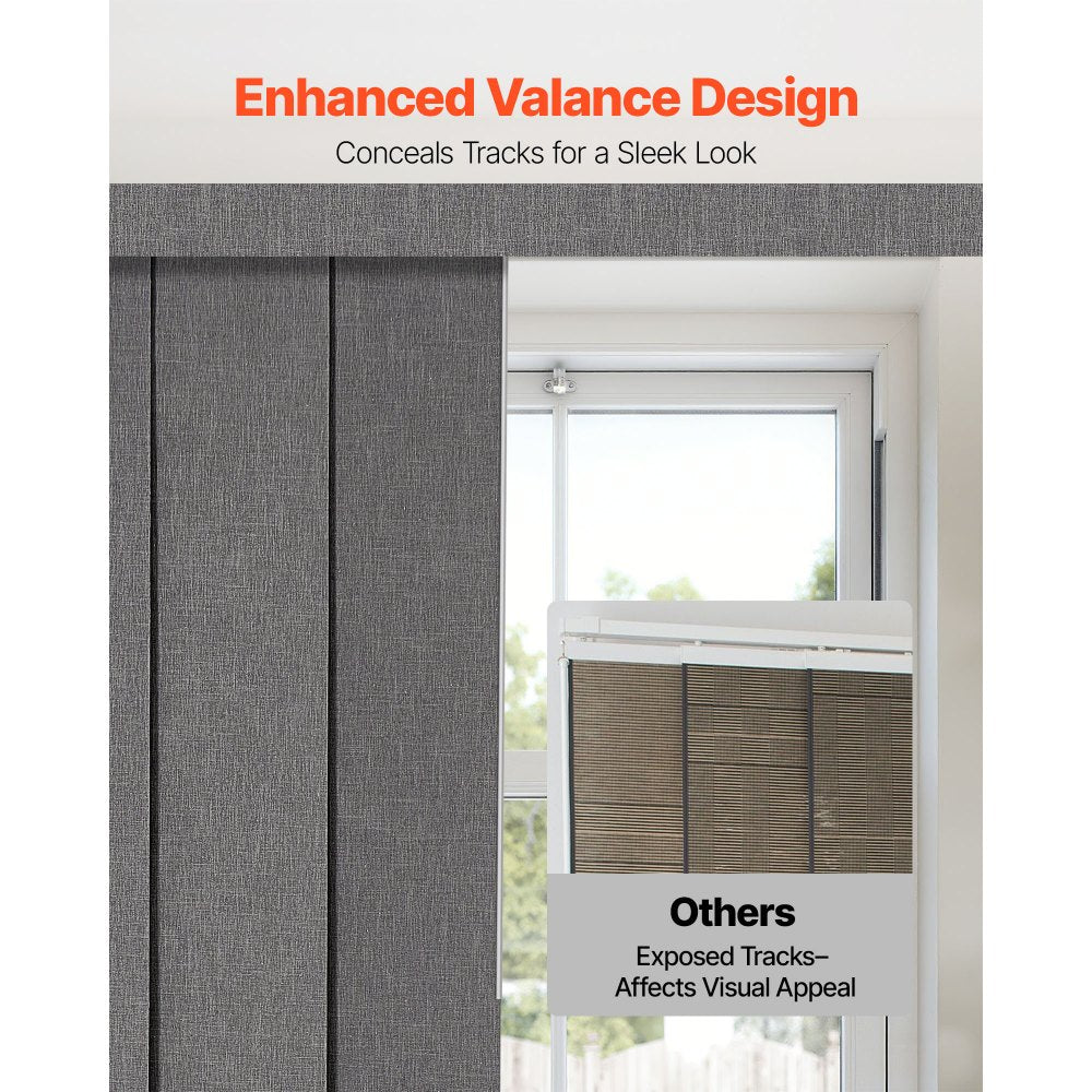 VEVOR Panel Track Blinds Extendable Track 116 cm to 218 cm W Trimmable Dark Gray