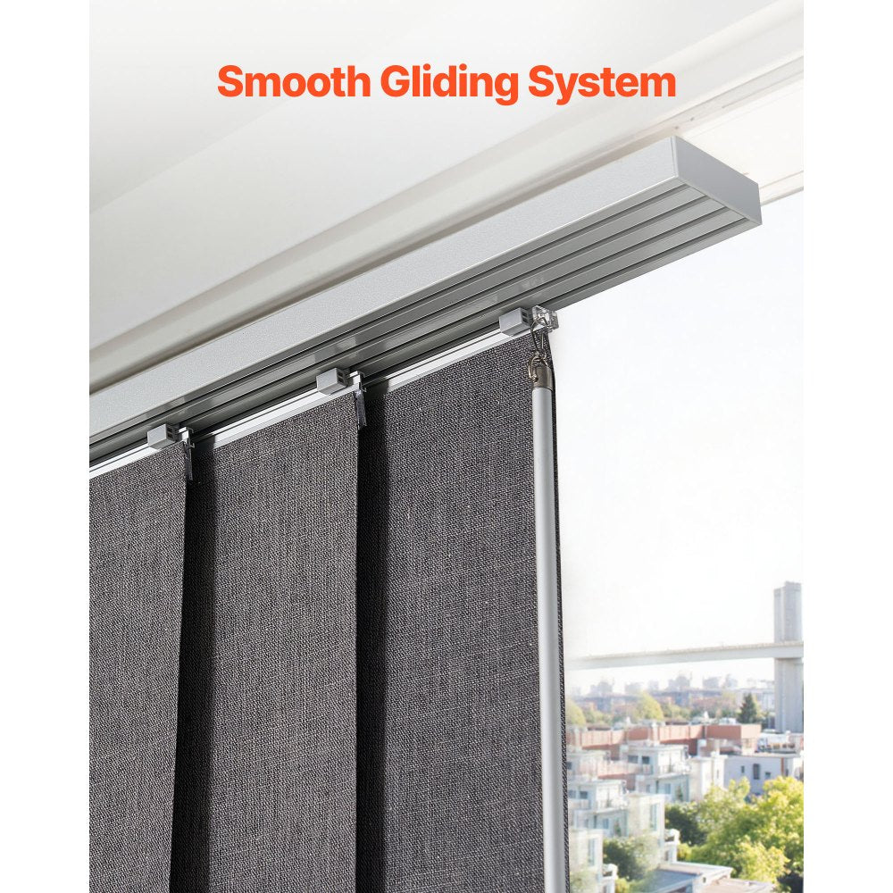 VEVOR Panel Track Blinds Extendable Track 116 cm to 218 cm W Trimmable Dark Gray