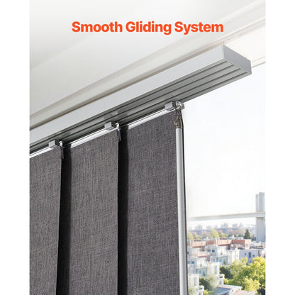 VEVOR Panel Track Blinds Extendable Track 116 cm to 218 cm W Trimmable Dark Gray