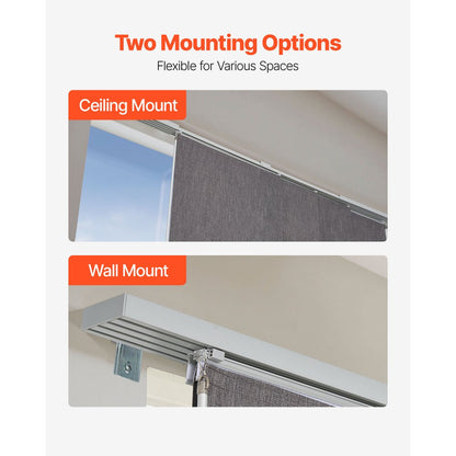 VEVOR Panel Track Blinds Extendable Track 116 cm to 218 cm W Trimmable Dark Gray