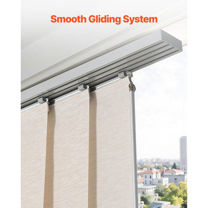 VEVOR Panel Track Blinds Extendable Track 116 to 218 cm W Trimmable Light Brown