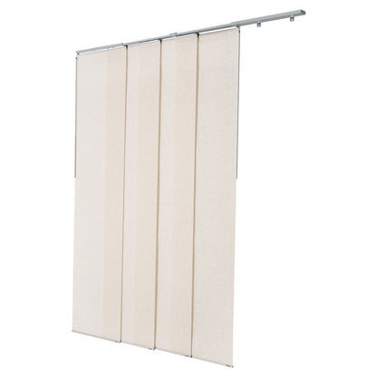 VEVOR Panel Track Blinds Extendable Track 116 to 218 cm W Trimmable Light Brown