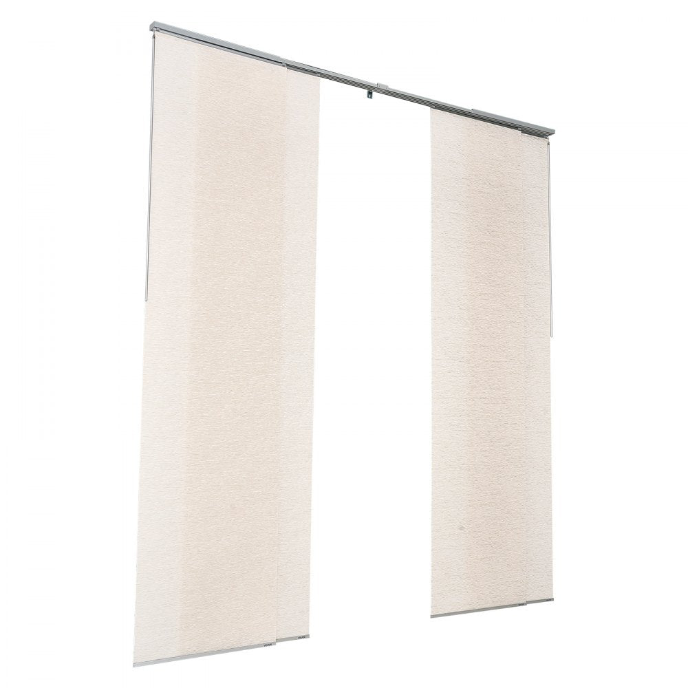 VEVOR Panel Track Blinds Extendable Track 116 to 218 cm W Trimmable Light Brown