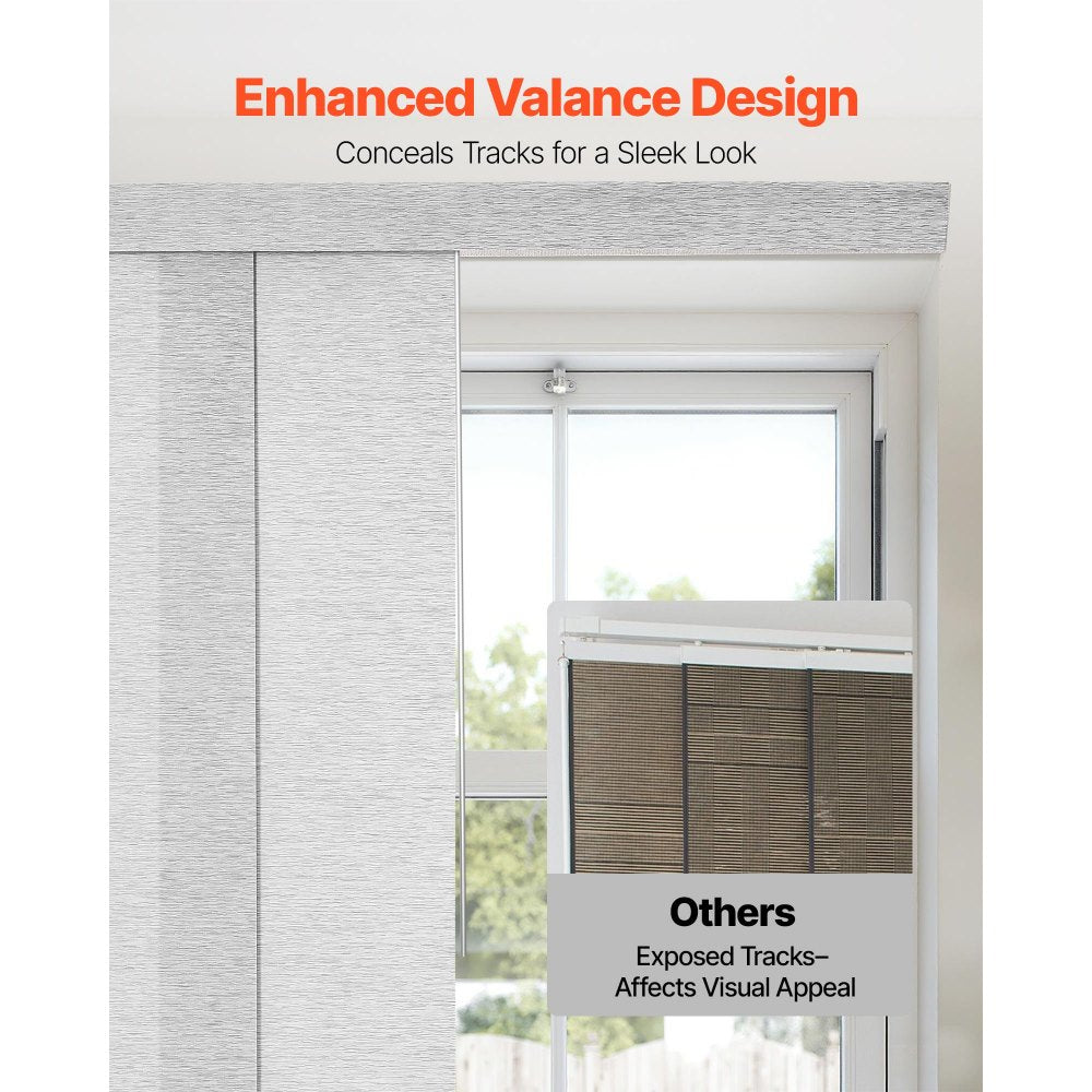 VEVOR Panel Track Blinds Extendable Track 116 cm to 218 cm W Trimmable Gray