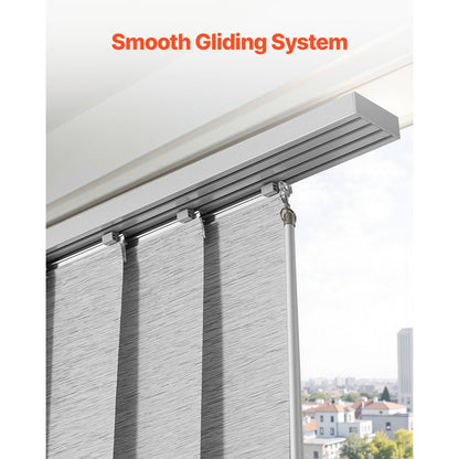 VEVOR Panel Track Blinds Extendable Track 116 cm to 218 cm W Trimmable Gray