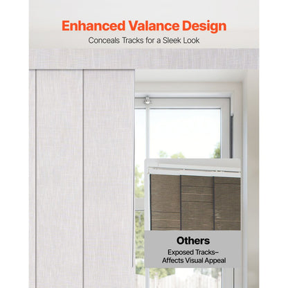 VEVOR Panel Track Blinds Extendable Track 116 to 218 cm W Trimmable Light Gray