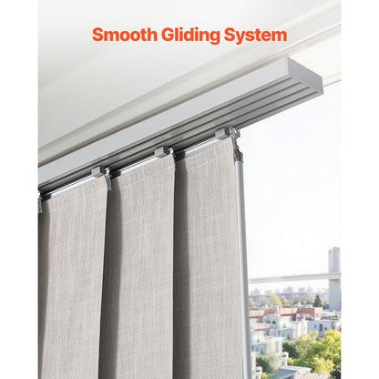 VEVOR Panel Track Blinds Extendable Track 116 to 218 cm W Trimmable Light Gray