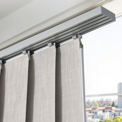 VEVOR Panel Track Blinds Extendable Track 116 to 218 cm W Trimmable Light Gray
