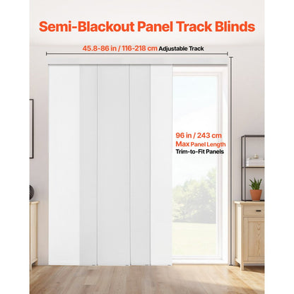 VEVOR Panel Track Blinds Extendable Track 116 cm to 218 cm W Trimmable White