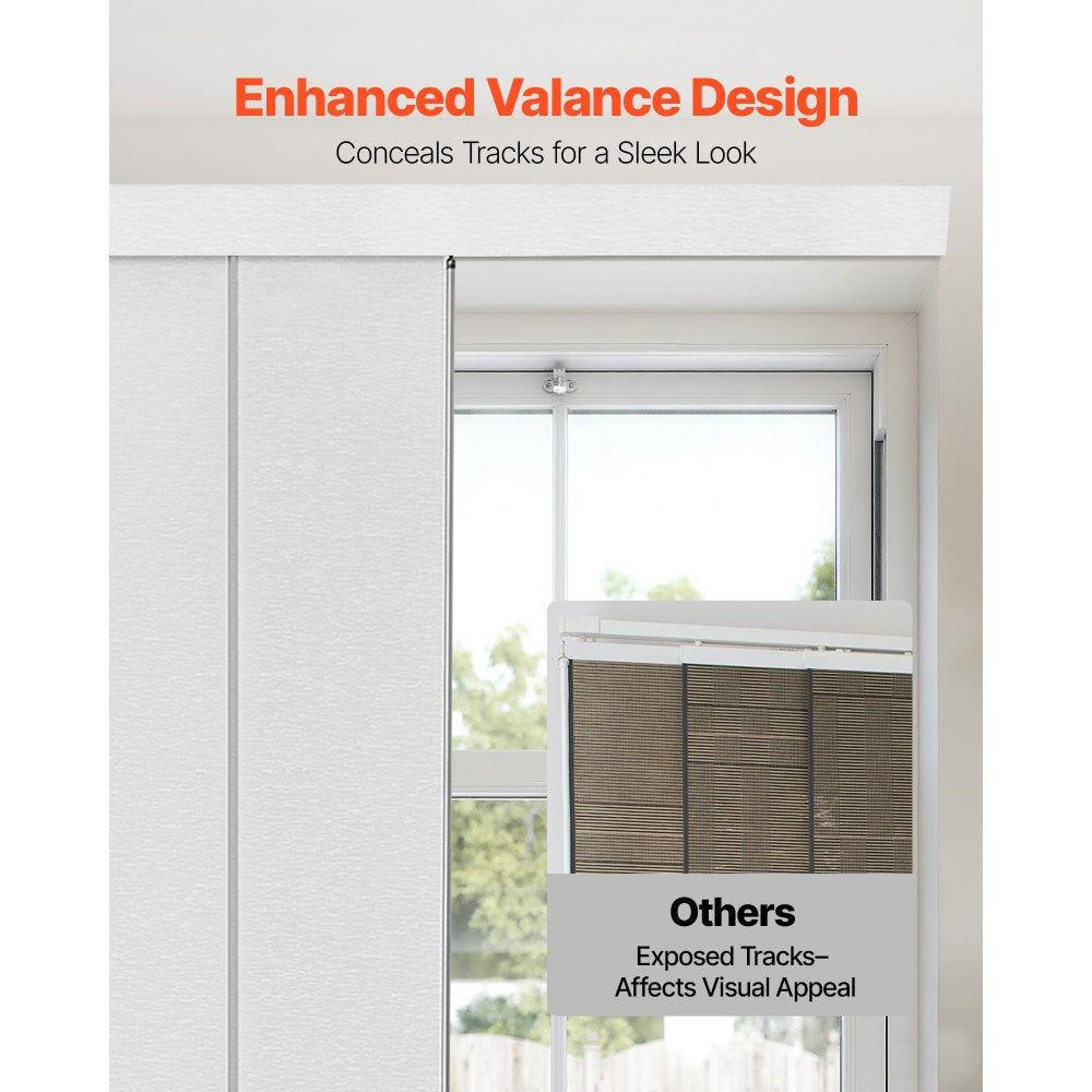 VEVOR Panel Track Blinds Extendable Track 116 cm to 218 cm W Trimmable White