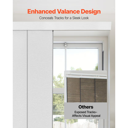 VEVOR Panel Track Blinds Extendable Track 116 cm to 218 cm W Trimmable White