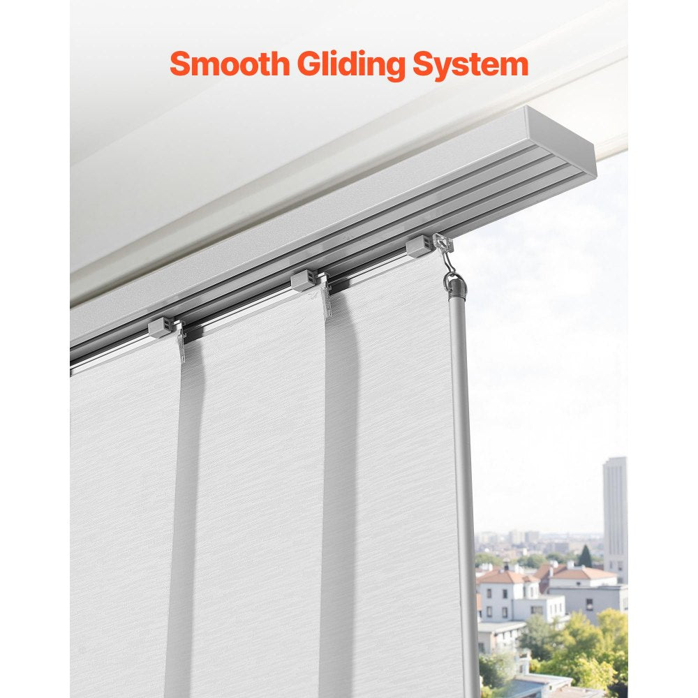 VEVOR Panel Track Blinds Extendable Track 116 cm to 218 cm W Trimmable White