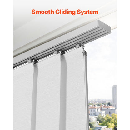 VEVOR Panel Track Blinds Extendable Track 116 cm to 218 cm W Trimmable White