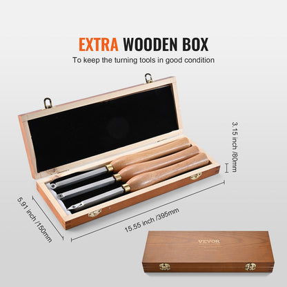 3-Piece Wood Turning Tool Set with Carbide Blades and Comfort Handles