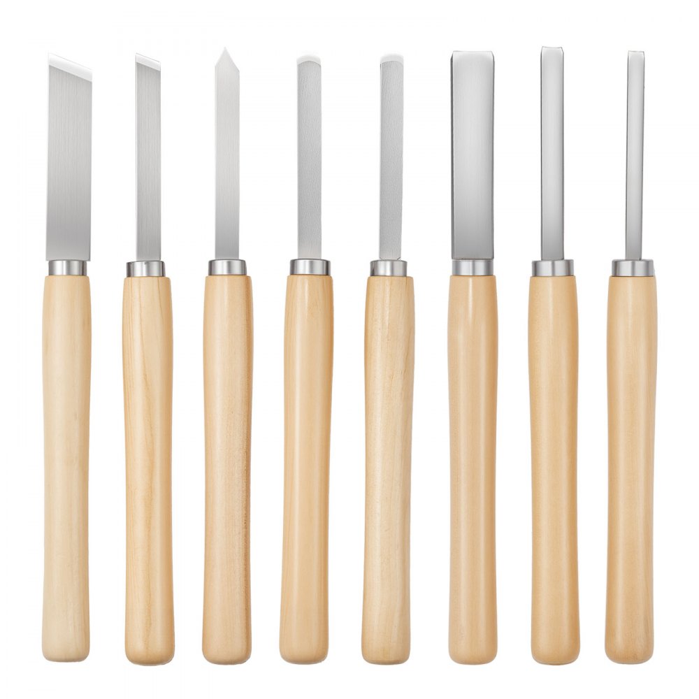 8PCS Wood Lathe Chisel Set Woodturning Tools Steel Blades Lathe Finisher