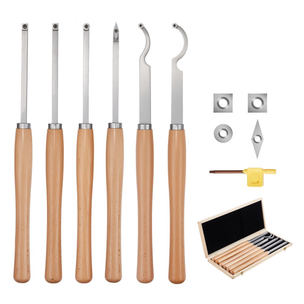 6PCS Wood Lathe Chisel Set HSS Turning Tools Storage Box Lathe Finisher