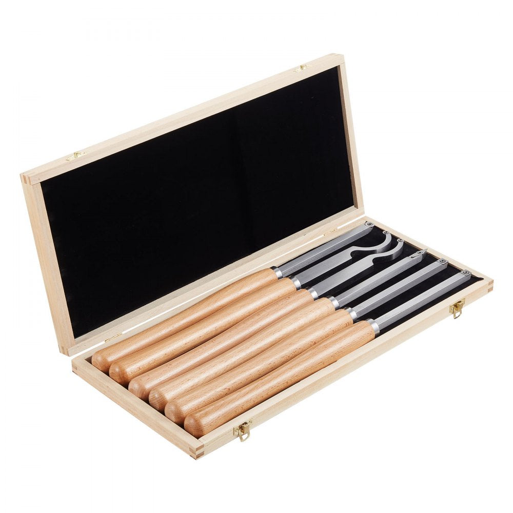 6PCS Wood Lathe Chisel Set HSS Turning Tools Storage Box Lathe Finisher