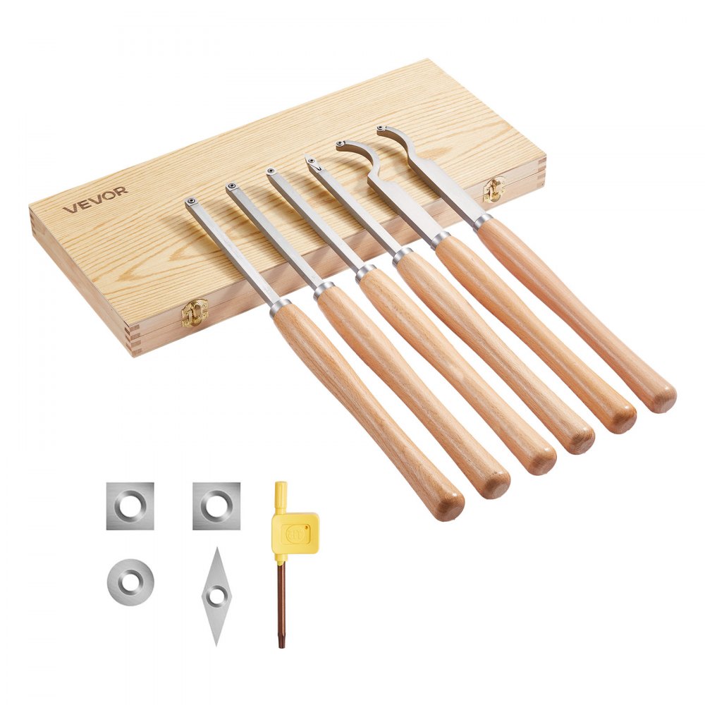 6PCS Wood Lathe Chisel Set HSS Turning Tools Storage Box Lathe Finisher