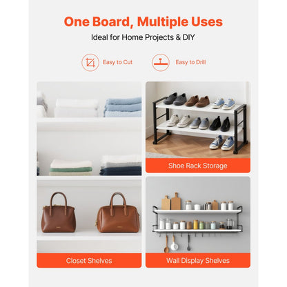 Melamine Shelves, 2 Piece, Wooden Cabinet Shelves Cut to Size for Closet System, Replacement Cabinet Shelf, Versatile Use Wardrobe Board for Closets, Cabinets, or any custom Shelving Needs