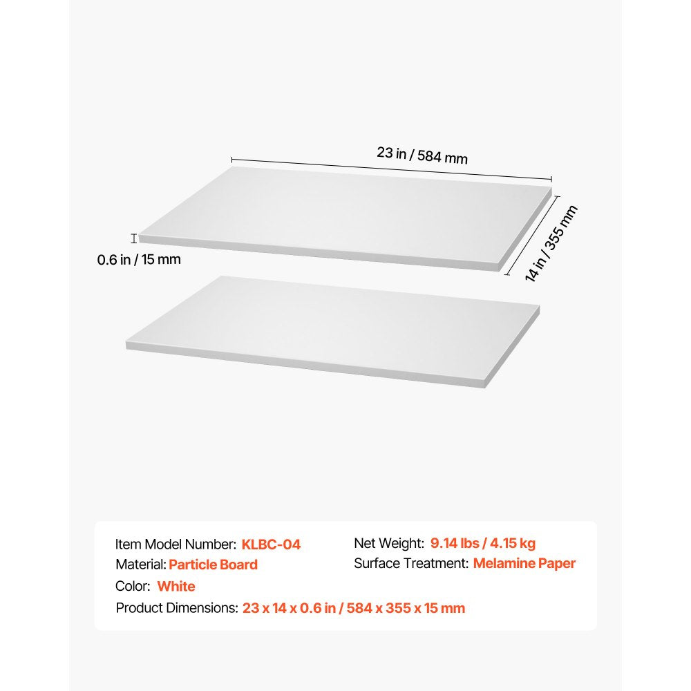 Melamine Shelves, 2 Piece, Wooden Cabinet Shelves Cut to Size for Closet System, Replacement Cabinet Shelf, Versatile Use Wardrobe Board for Closets, Cabinets, or any custom Shelving Needs