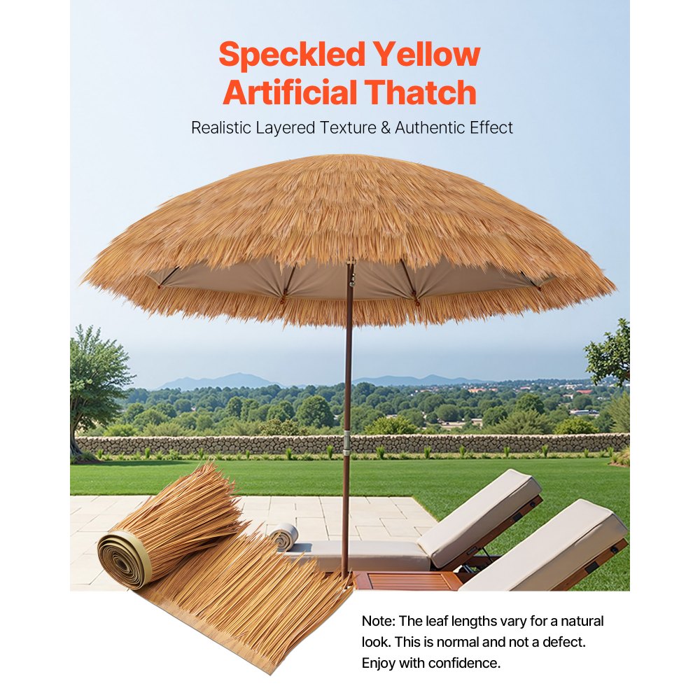 VEVOR 0.4 x 1 m Artificial Thatch Roofing Mexican Tiki Hut Grass Skirt Roof