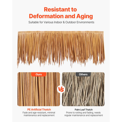 VEVOR 0.5 x 5 m Artificial Thatch Roofing Mexican Tiki Hut Grass Skirt Roof