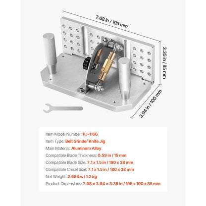 Belt Grinder Knife Jig Knife Sharpening Jig 85° - 115° Adjustable Angle