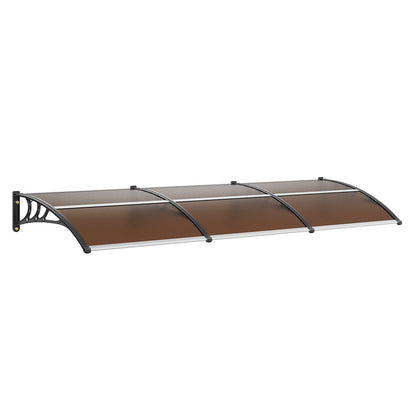Polycarbonate Awning Canopy 0.97 x 2.98 m for Doors & Windows, UV & Rain Protection
