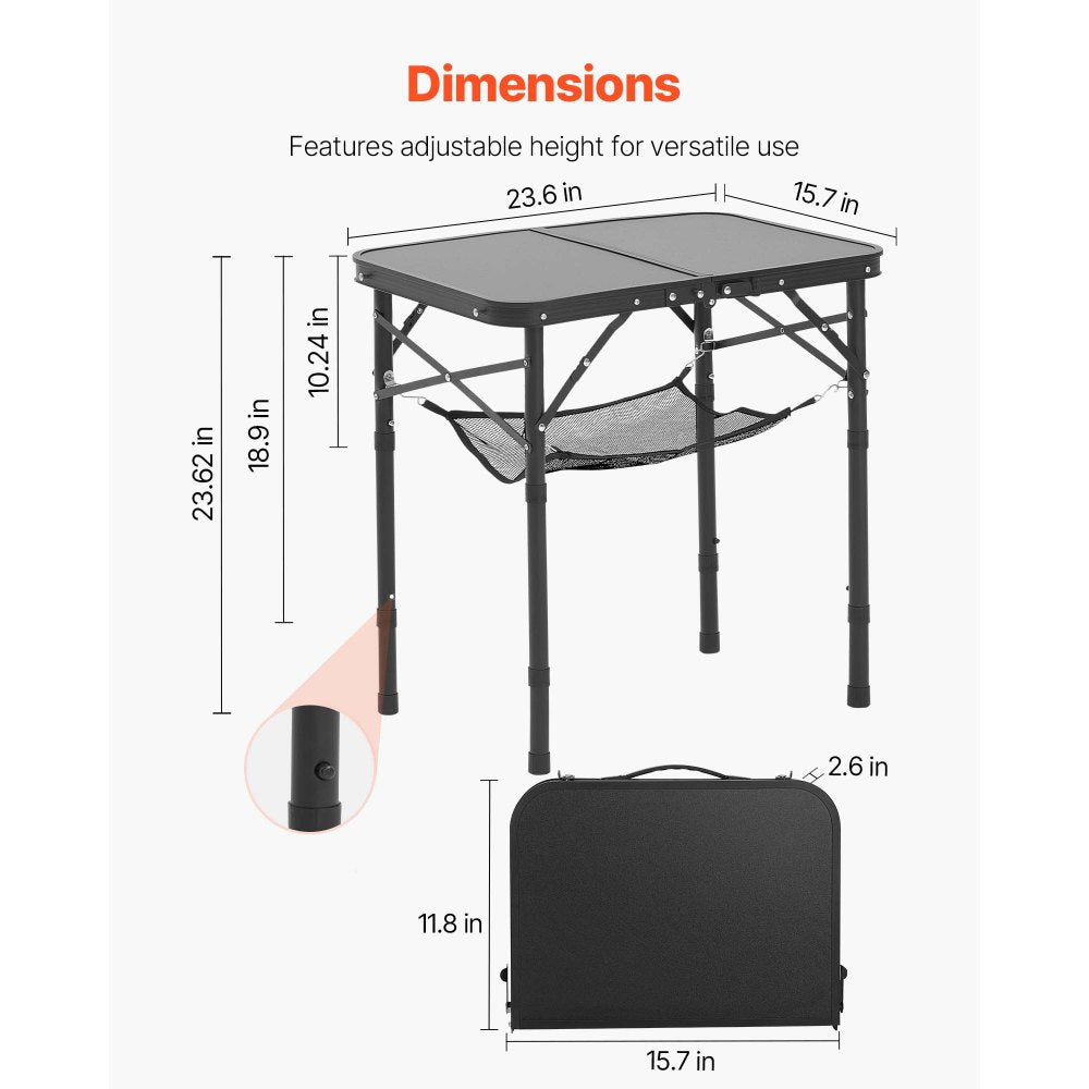 60cm Folding Portable Camping Table Aluminum Picnic Table Indoor Outdoor