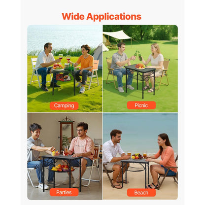 60cm Folding Portable Camping Table Aluminum Picnic Table Indoor Outdoor