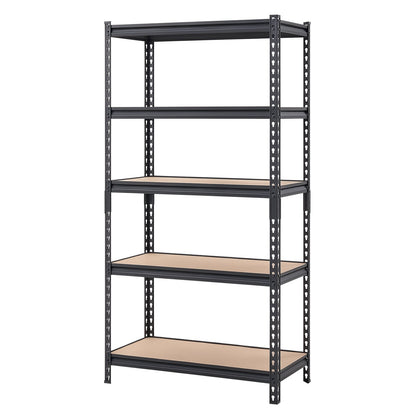 Storage Shelves, 5-Tier Adjustable, 907.2 kg Capacity, Heavy Duty Garage Storage Shelving Unit, Metal Utility Rack Shelf, for Kitchen Pantry Basement Bathroom, 822 mm W x 415 mm D x 1594 mm H