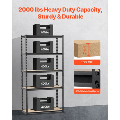 VEVOR Storage Shelves 406 x 914 x 1813 mm 5-tier Garage Storage Shelving