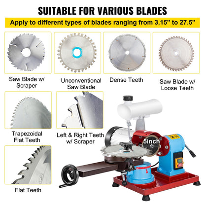 Electric Circular Saw Blade Sharpener, 370W, 220V, 3-27.5m, Wet Grinding