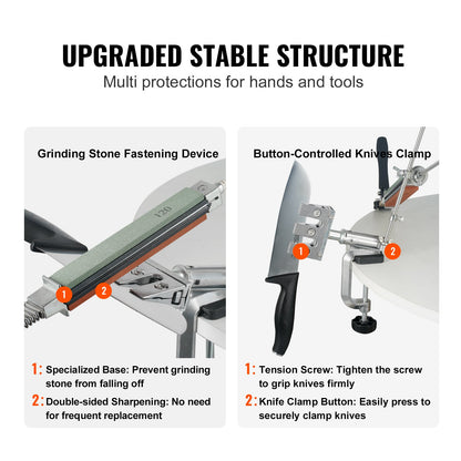 VEVOR Knife Sharpener Kit, 360° Rotation Flip Fixed Angle Knife Sharpening System