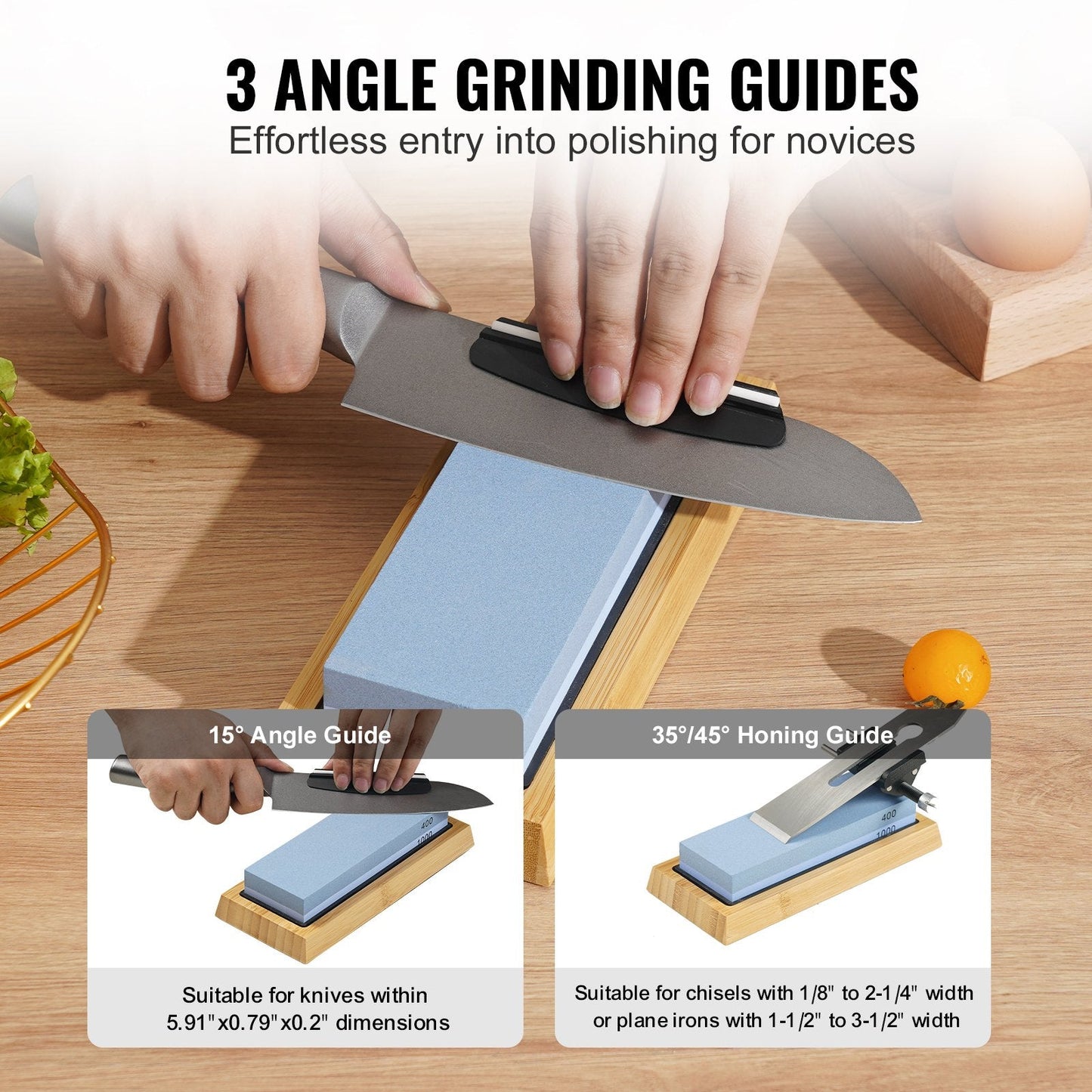 Comprehensive Knife Sharpening Kit with Dual Grit Whetstones and Accessories