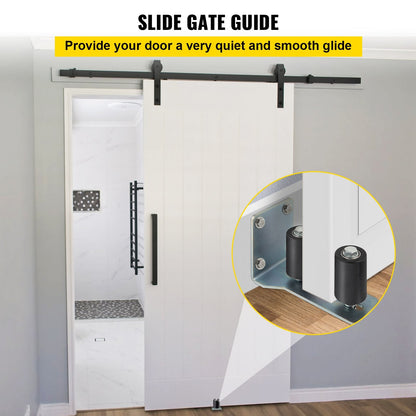 Adjustable Gate Roller Guide with 90° Bracket, 7.62 cm Black Nylon, 2 Pack