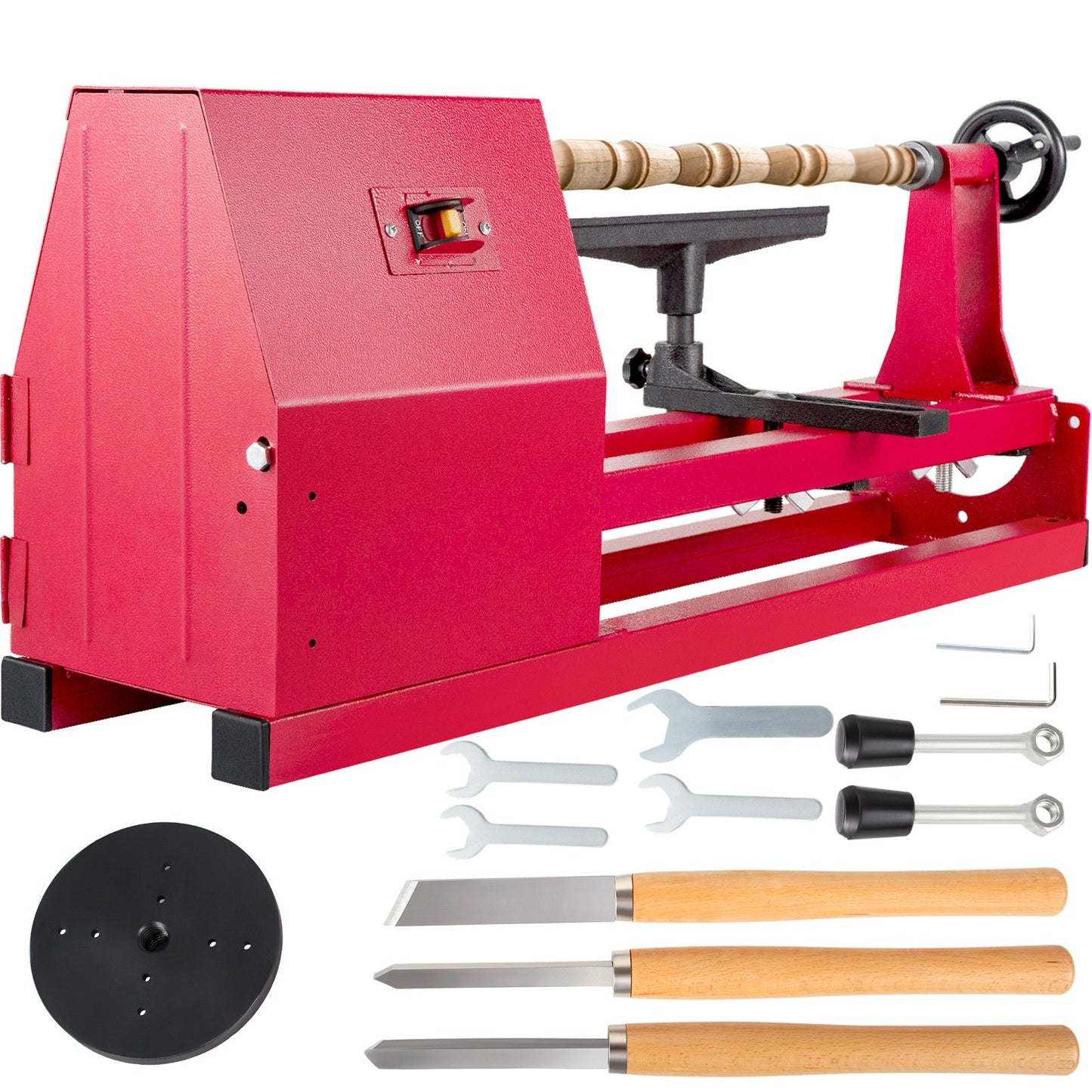VEVOR Bench top Wood Lathe 14" x 20", Power Wood Lathe 4 Speeds 1100/1600/2300/3400