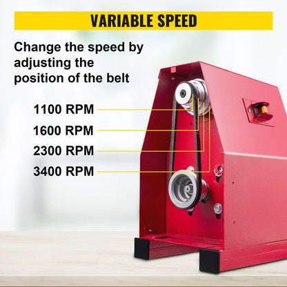 Benchtop Wood Lathe 0.35m x 0.5m, 4-Speed 400W, Includes Chisels & Wrenches