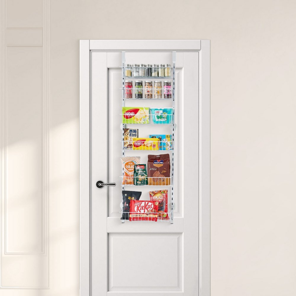 VEVOR 6-Tier Over the Door Pantry Organizer Hanging Storage Rack Adjustable
