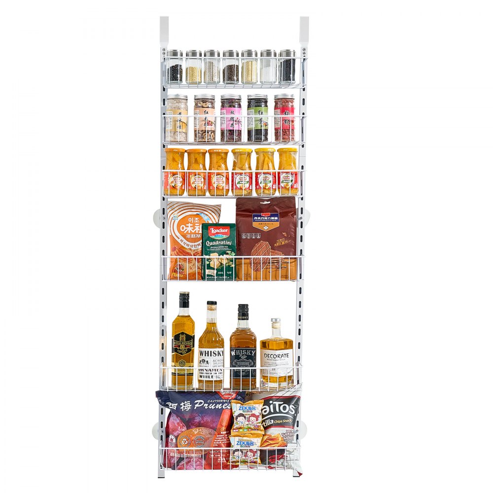 VEVOR 6-Tier Over the Door Pantry Organizer Hanging Storage Rack Adjustable