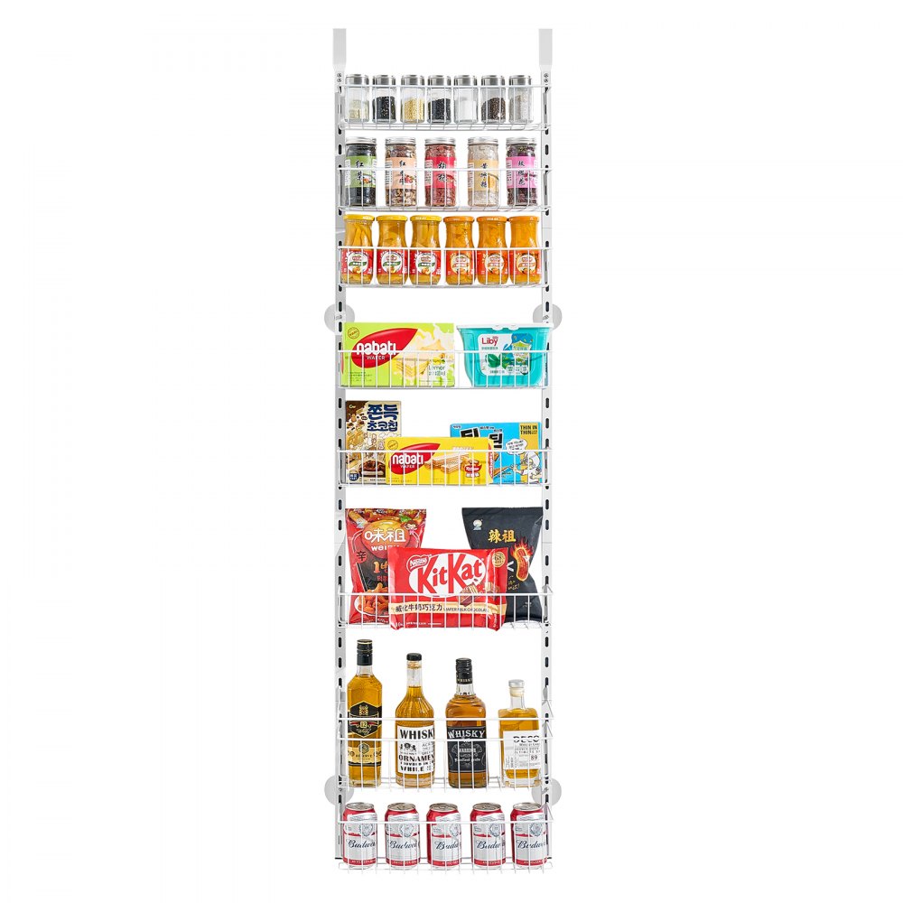 VEVOR 8-Tier Over the Door Pantry Organizer Hanging Storage Rack Adjustable