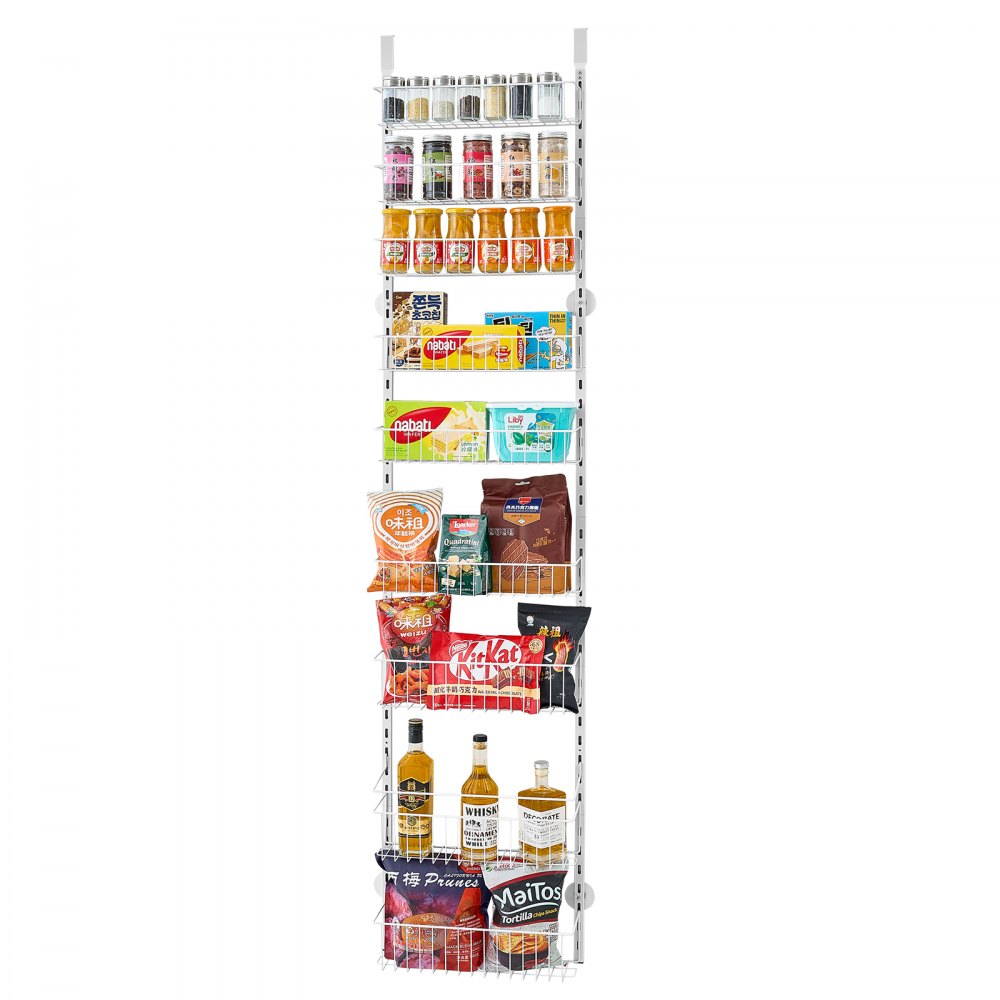 VEVOR 9-Tier Over the Door Pantry Organizer Hanging Storage Rack Adjustable