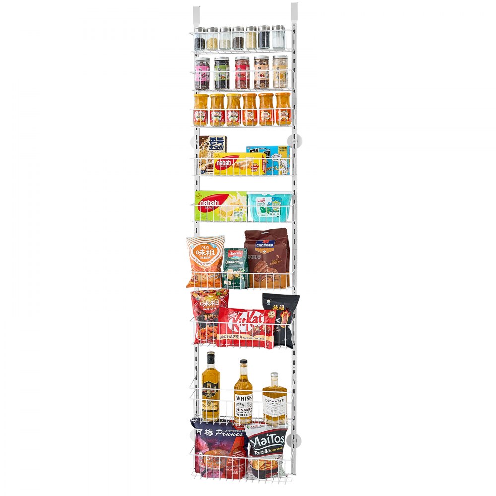 VEVOR 9-Tier Over the Door Pantry Organizer Hanging Storage Rack Adjustable